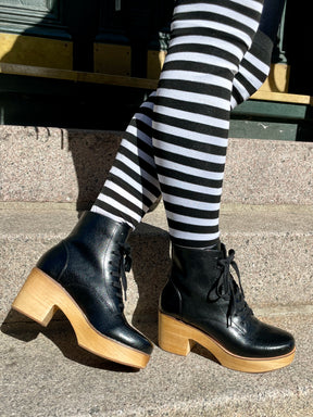 Sanita Wood-Colo Plateau Boot Black