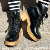 Sanita Wood-Colo Plateau Boot Black