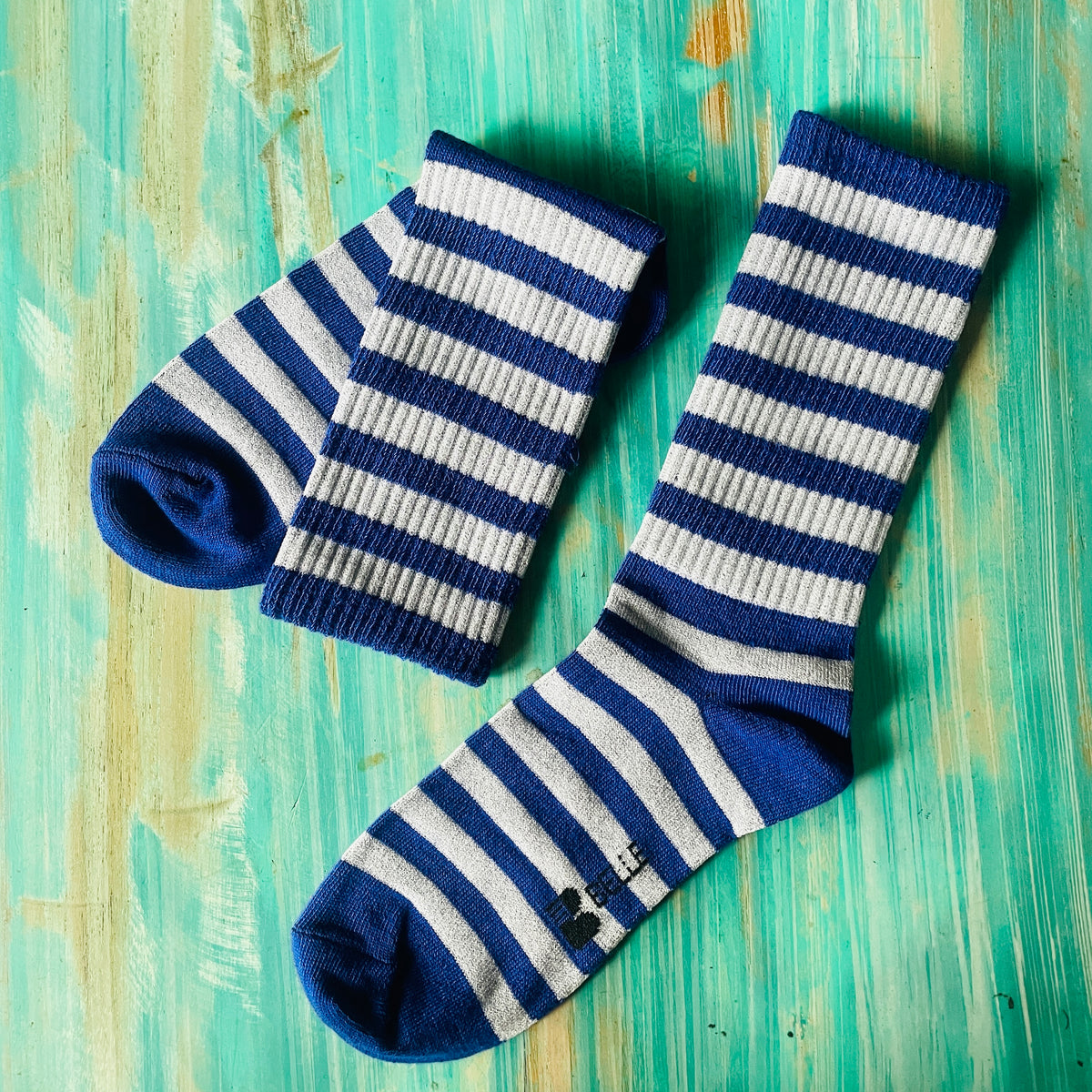 Mid legs-Light Blue/Grey striped
