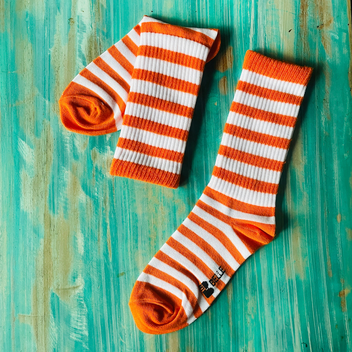 Mid legs-Orange/White striped