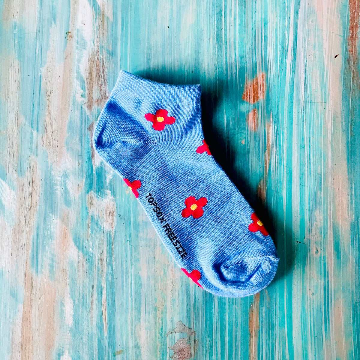 Anklets - Baby blue floral