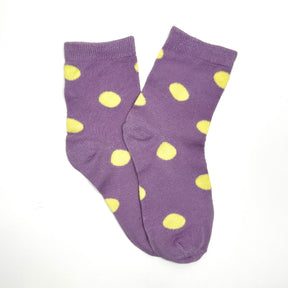 Purple & Yellow Dottie - Mid Leg Socks