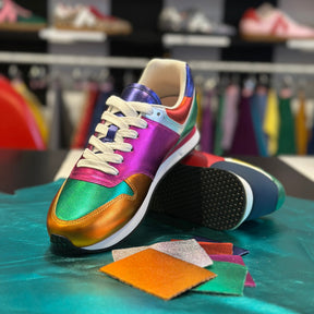 Serena Sneaker - Mirror - Mixed metallic leathers