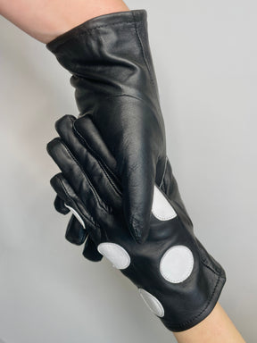 Gloves - Black with dots - Special price because of tiny imperfections.