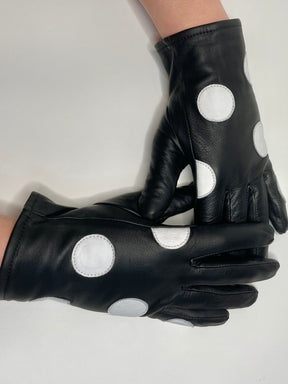 Gloves - Black with dots - Special price because of tiny imperfections.