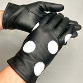 Gloves - Black with dots - Special price because of tiny imperfections.