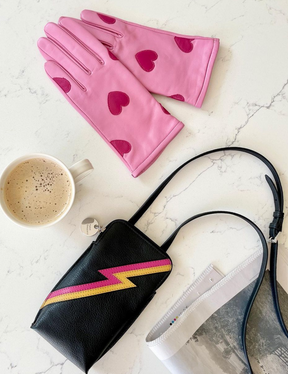 Pink heart gloves