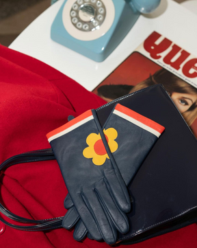 Navy Daisy gloves