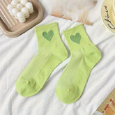 Hearts Olive - Mid Leg Socks