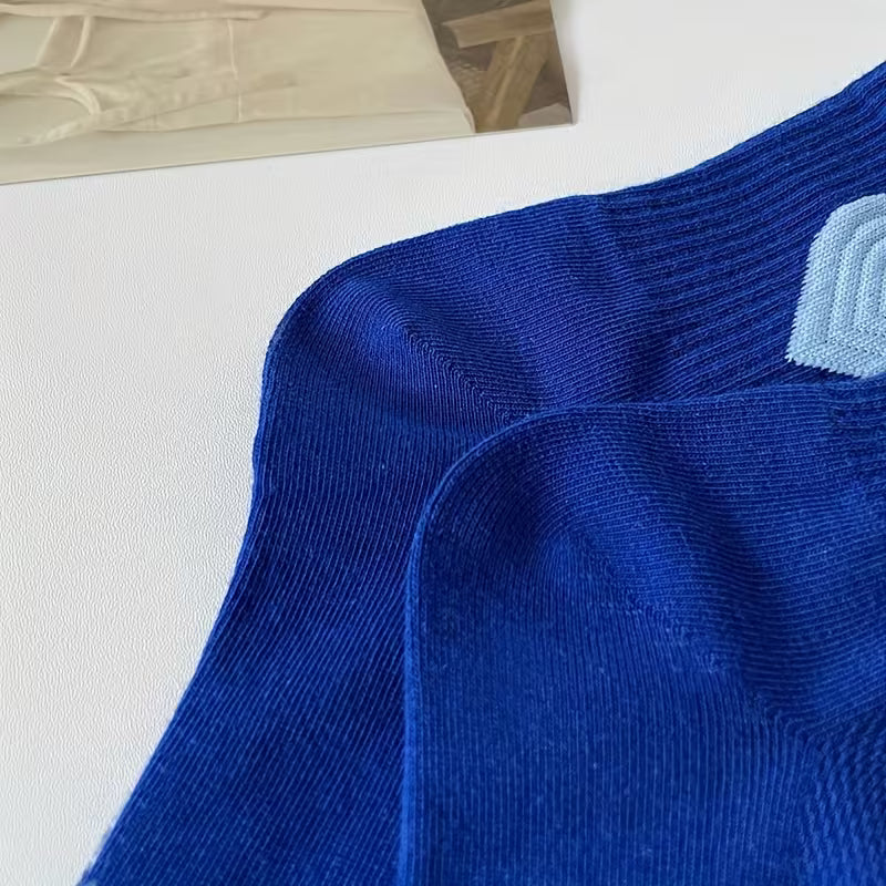 Hearts Blue - Mid Leg Socks