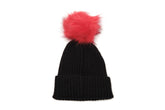 Knitted hat - Red Pompom