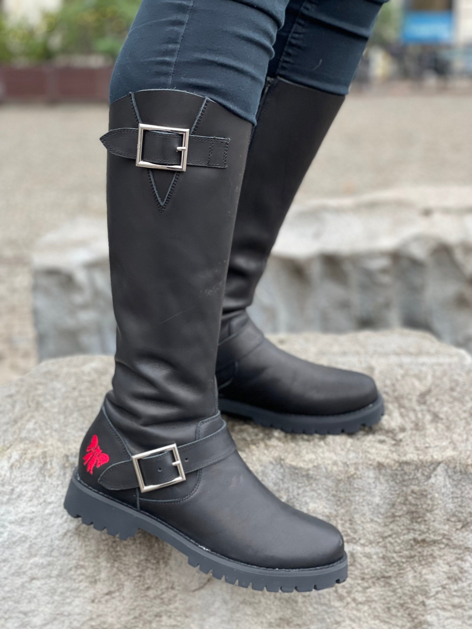 tilbagebetaling Lave om komplikationer Shelly Biker Black Boots - Lola Ramona