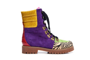 Shelly Gaze Purple leather suede boots