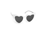 Cat Eye Heart Shades - White